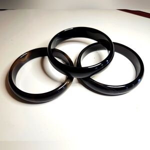 Set of Three banded agate bracelets